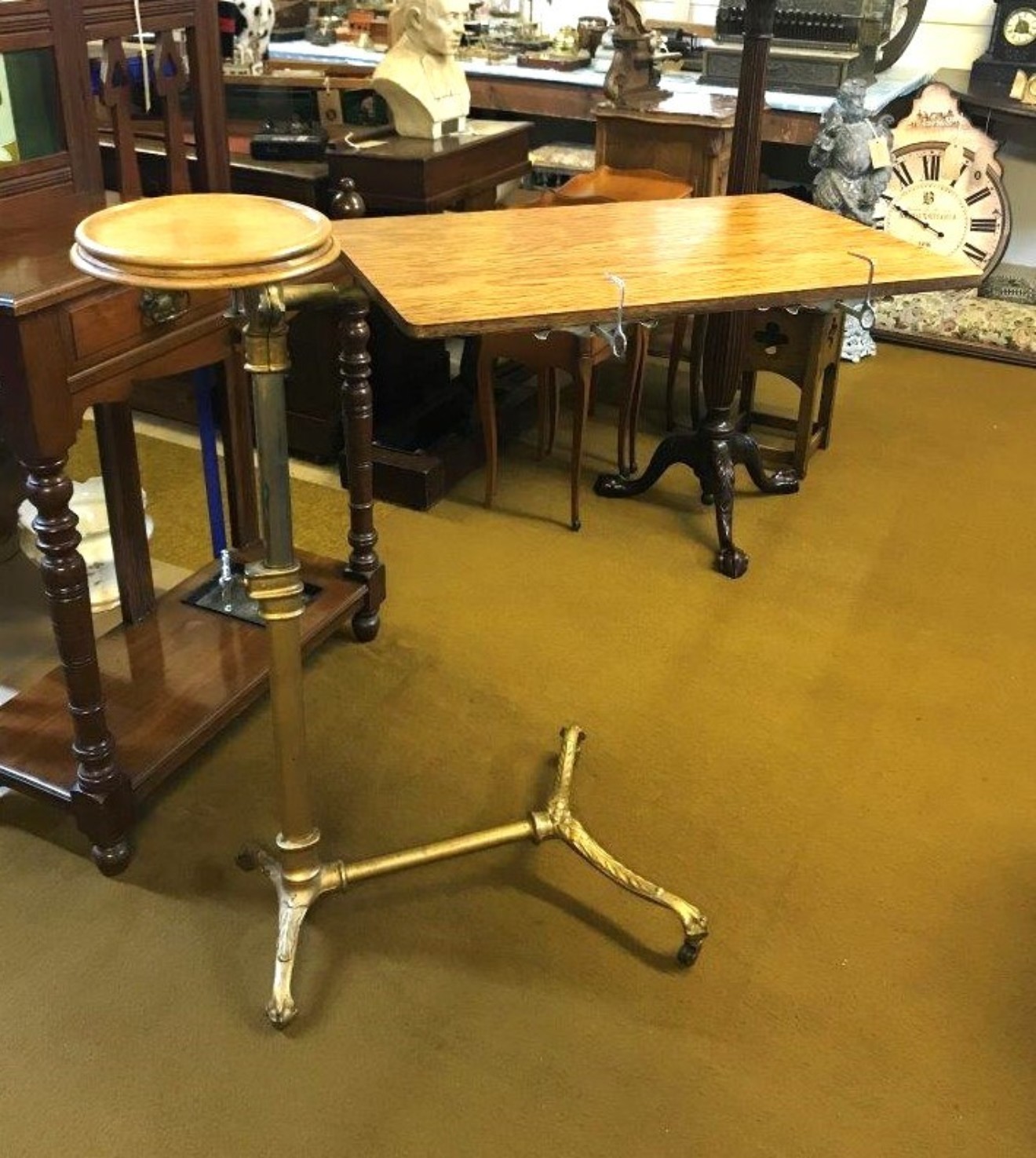 Antique "ADAPTA" Patent Adjustable Overbed / Hospital Table by J Foot & Son Ltd London