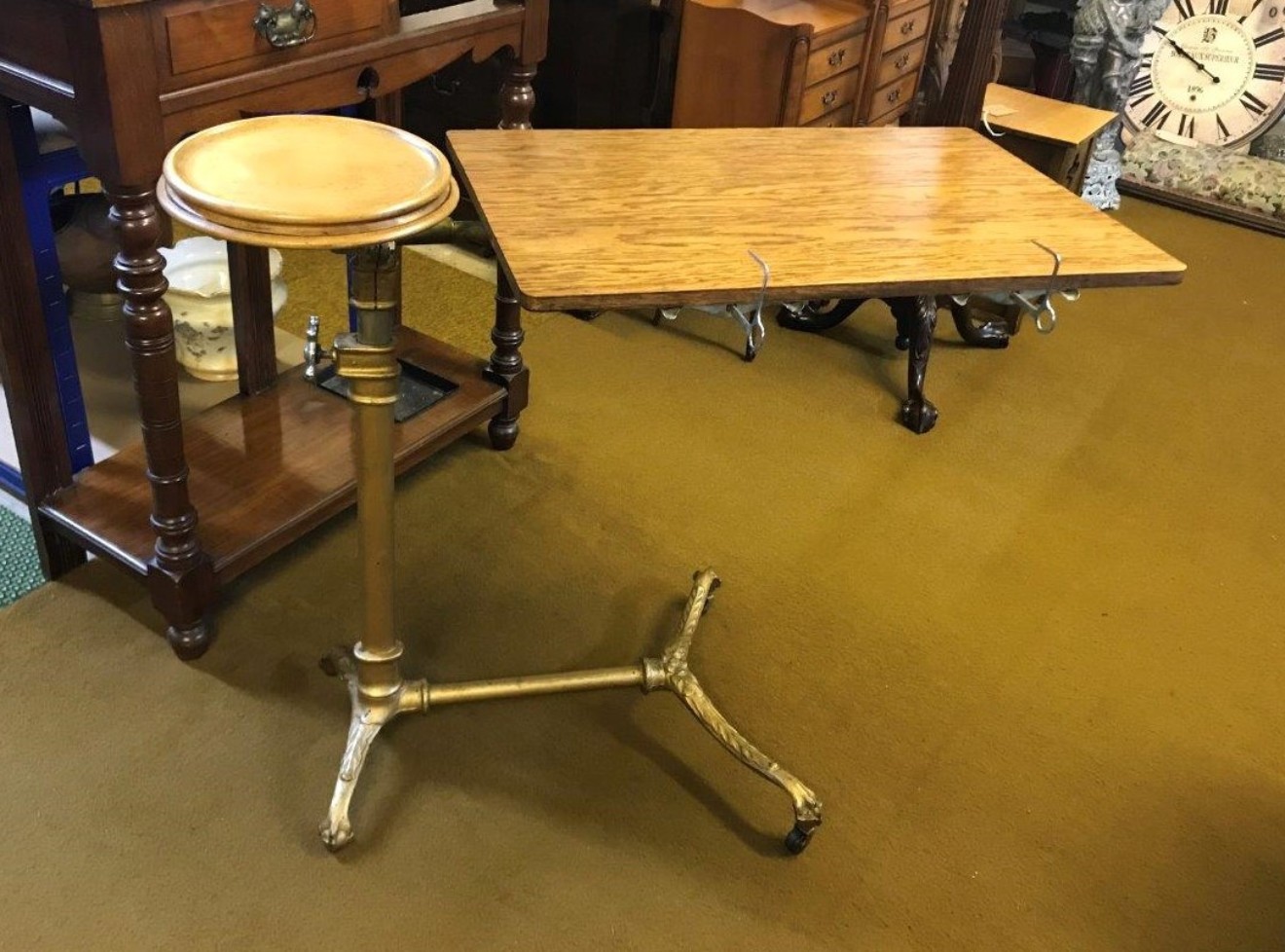 Antique "ADAPTA" Patent Adjustable Overbed / Hospital Table by J Foot & Son Ltd London