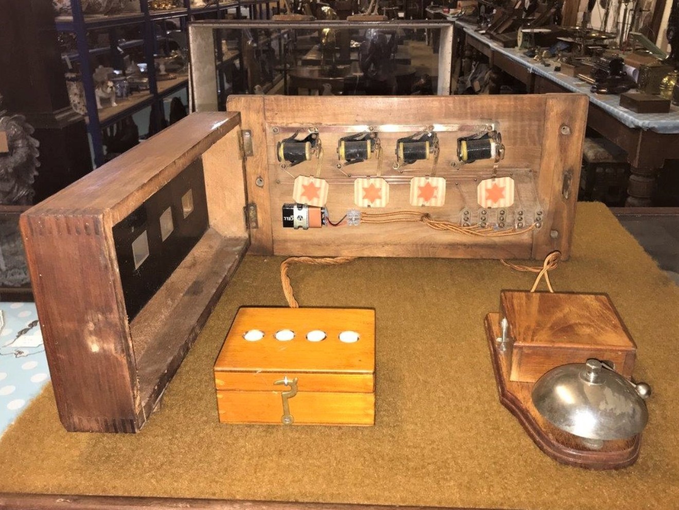 Vintage  4 Gang Butlers Bell Box Set