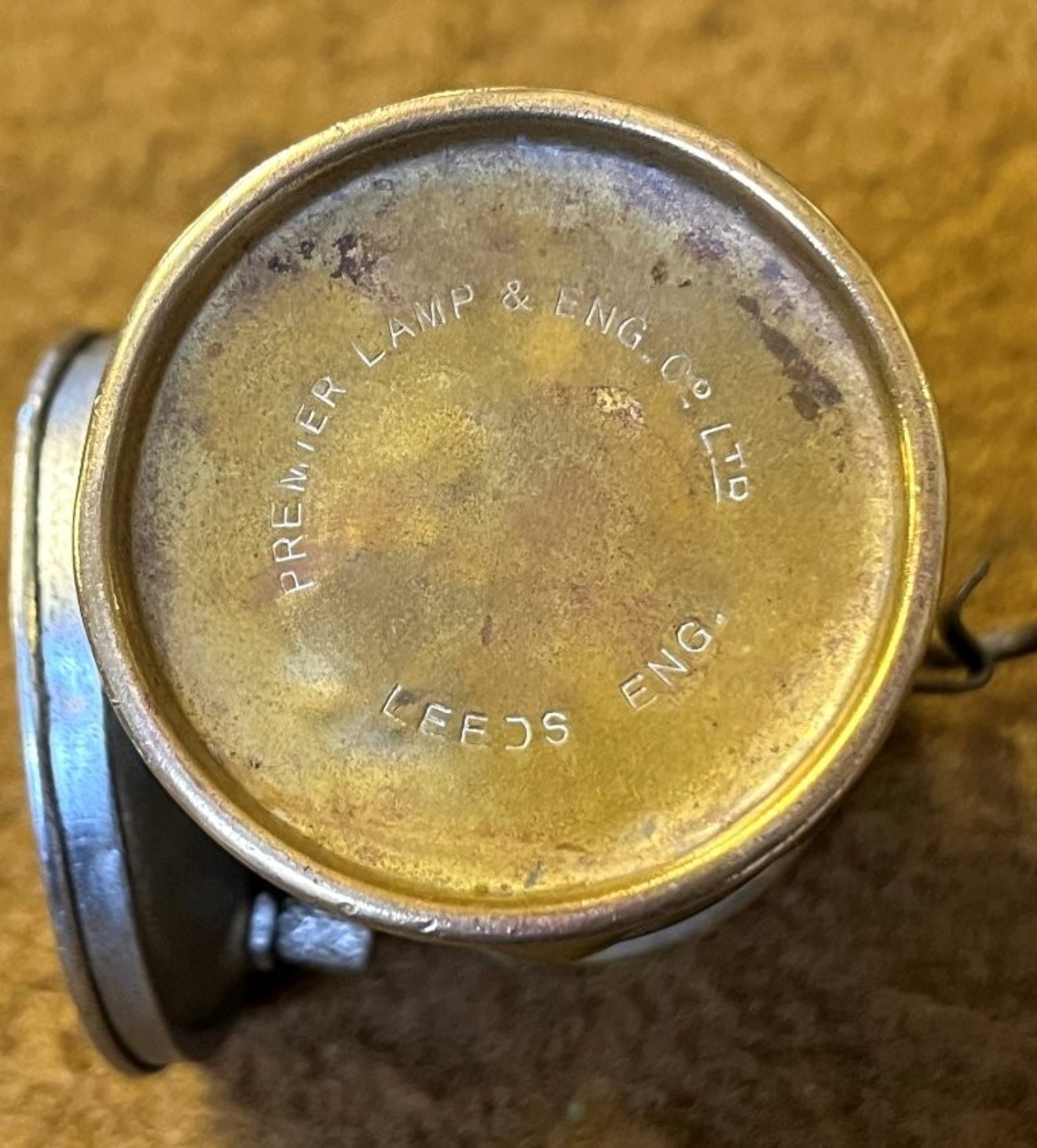 Antique Premier British Made Brass Carbide Miners Lamp Made by The Premier Lamp & Eng Co Ltd Leeds