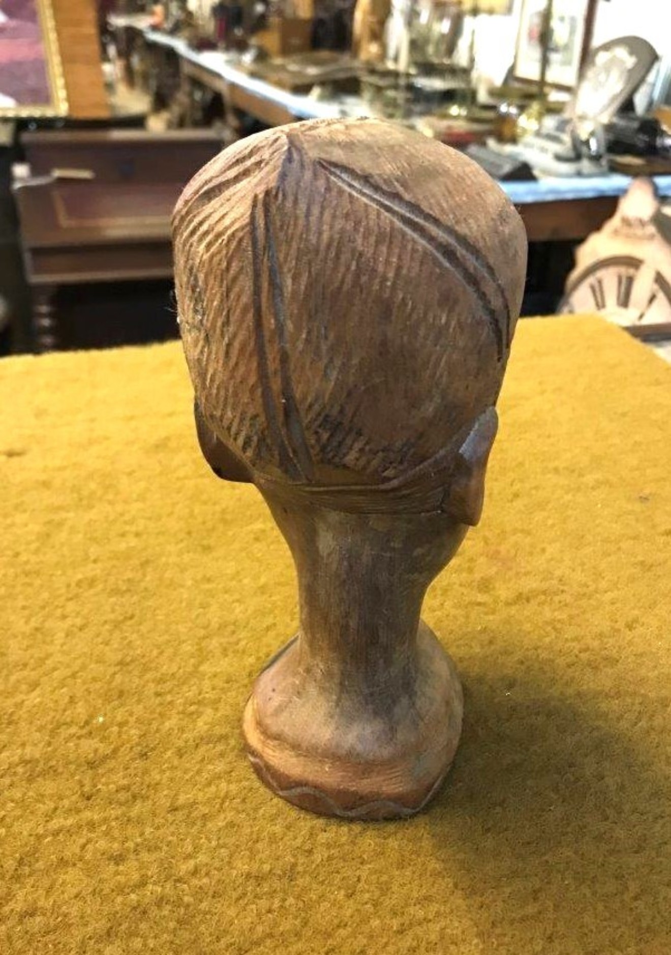 Vintage West African Hand Carved Hardwood Bust