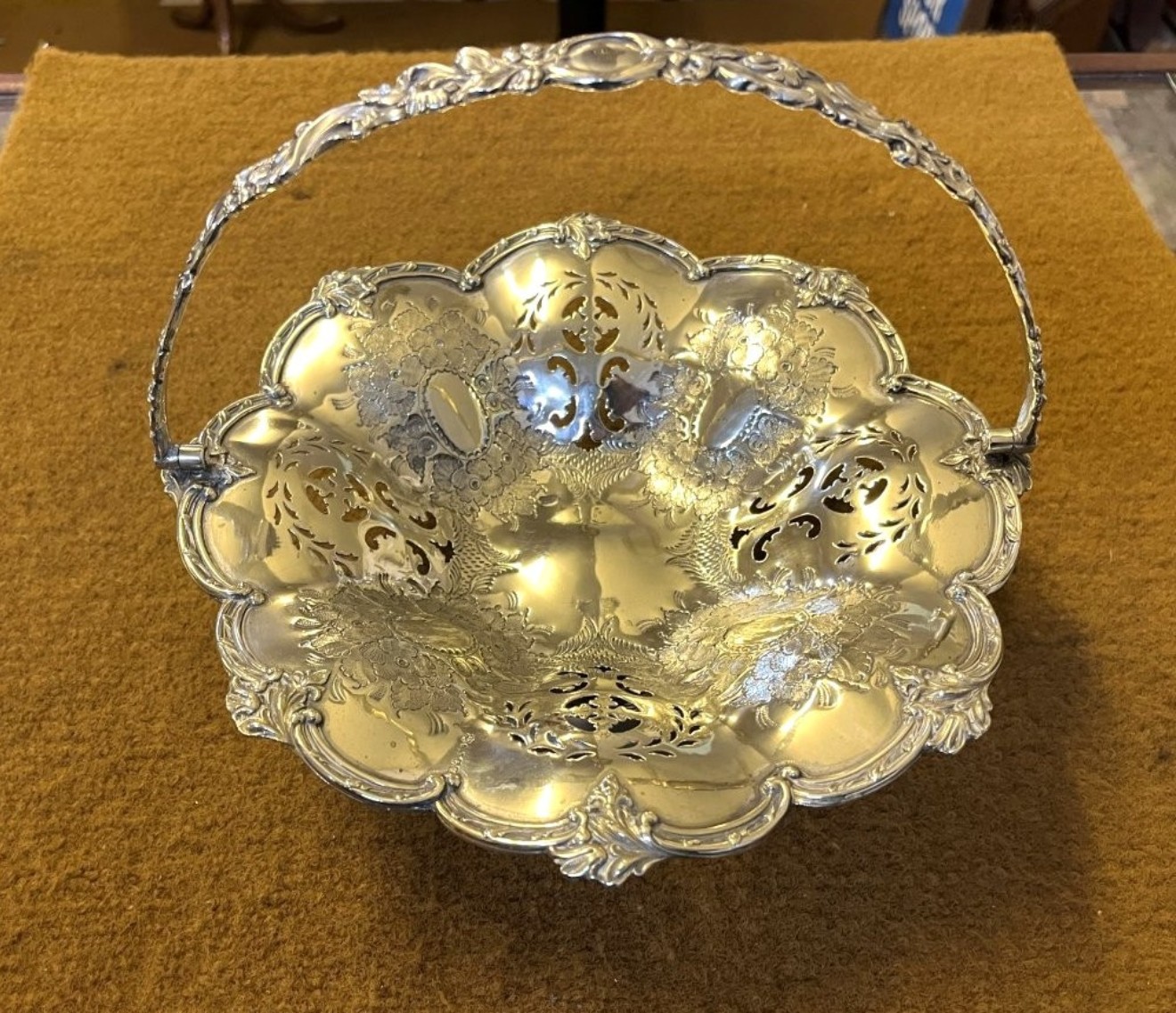 Victorian Silver Plated Fruit Bowl Marked JS&S for John Sherwood & Sons Birmingham
