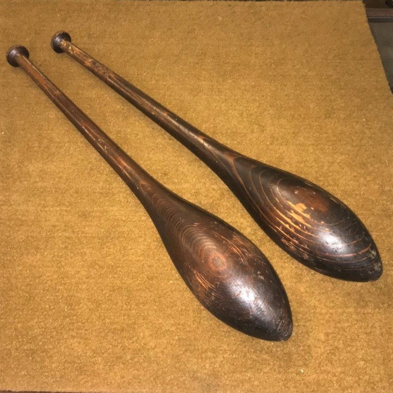 Pair of Antique Indian Exercise Clubs / Pins