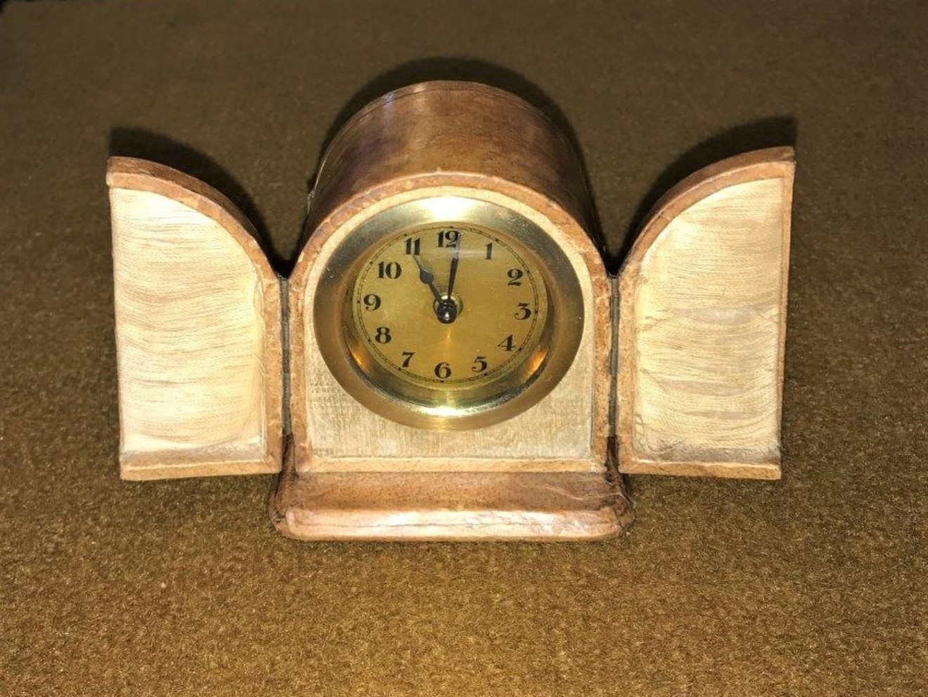 Leather Cased Travel Clock