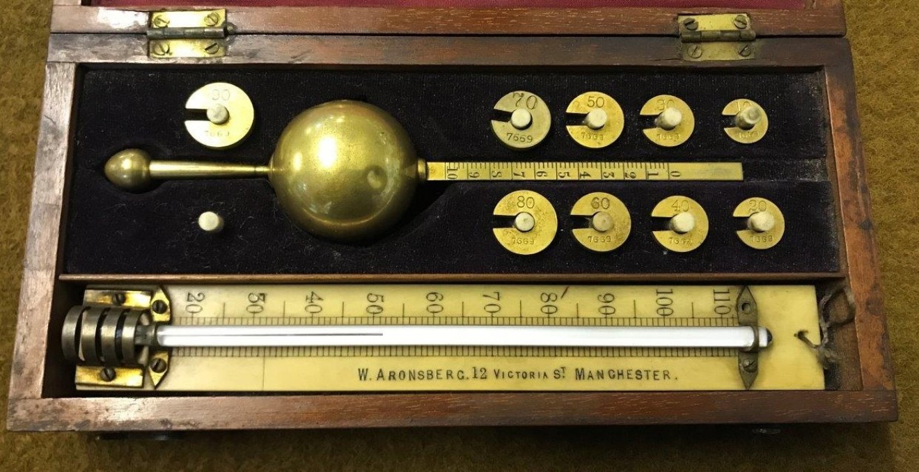 Antique Sikes Hydrometer Retailed by W Aronsberg 12 Victoria St Manchester