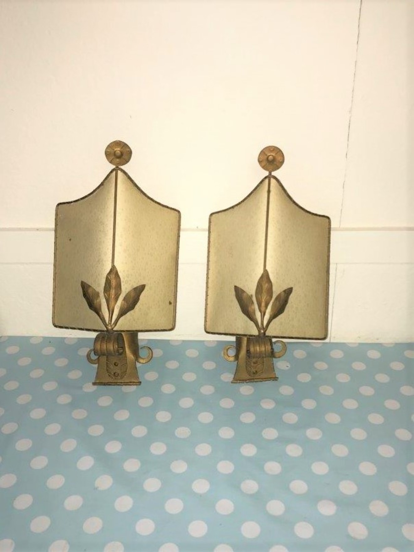 Pair of Mid Century German Wall Mounted Uplighters