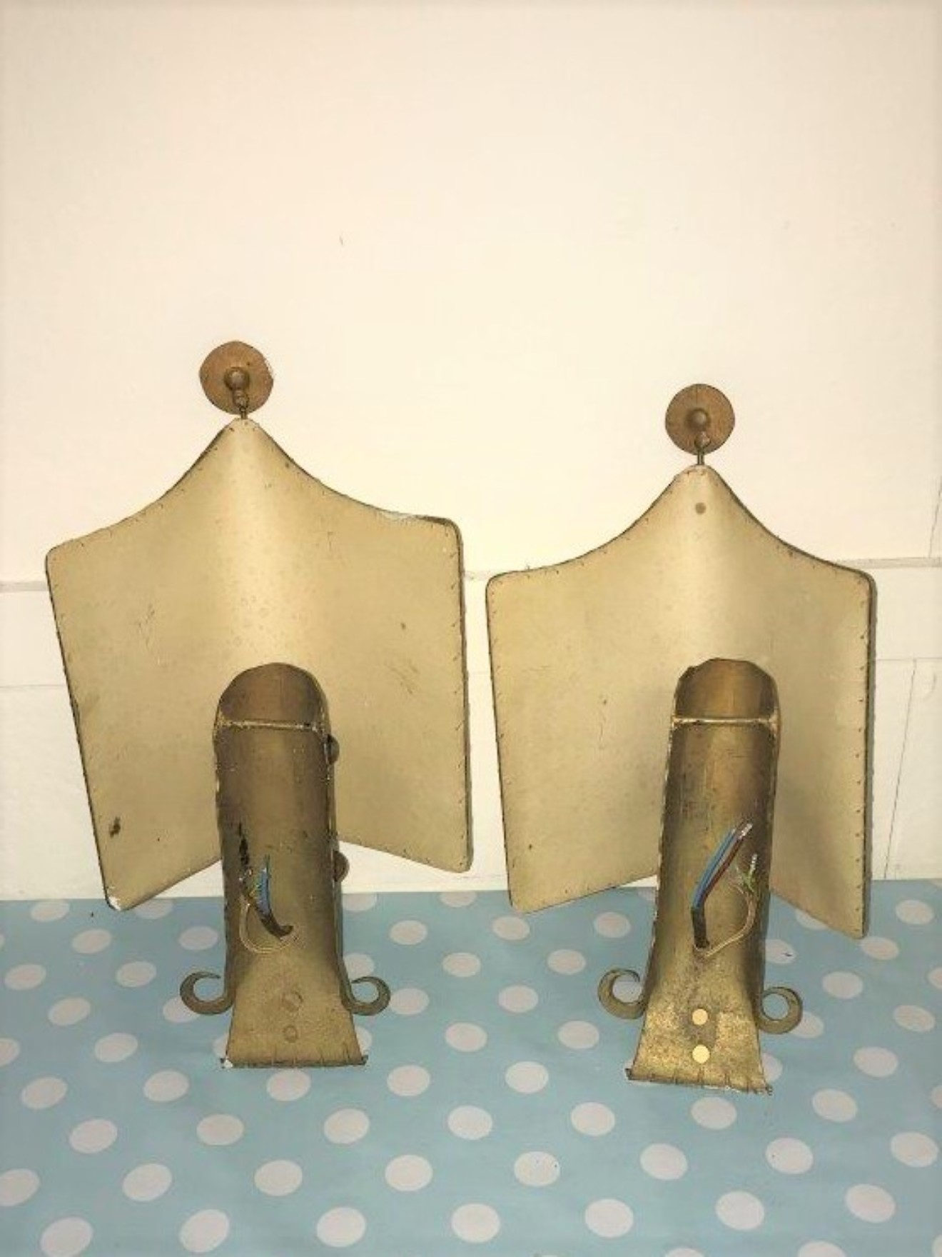 Pair of Mid Century German Wall Mounted Uplighters