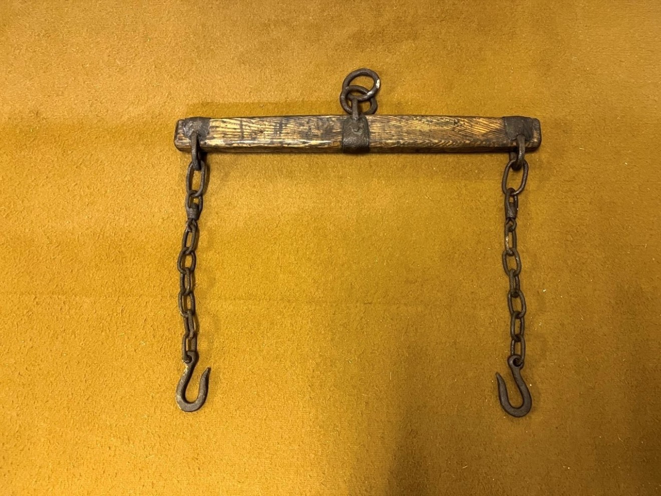 Antique Swingle / Single Tree Horse Yoke with Original Blacksmith Made Iron Attachments