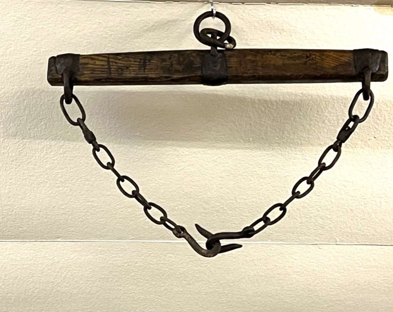 Antique Swingle / Single Tree Horse Yoke with Original Blacksmith Made Iron Attachments