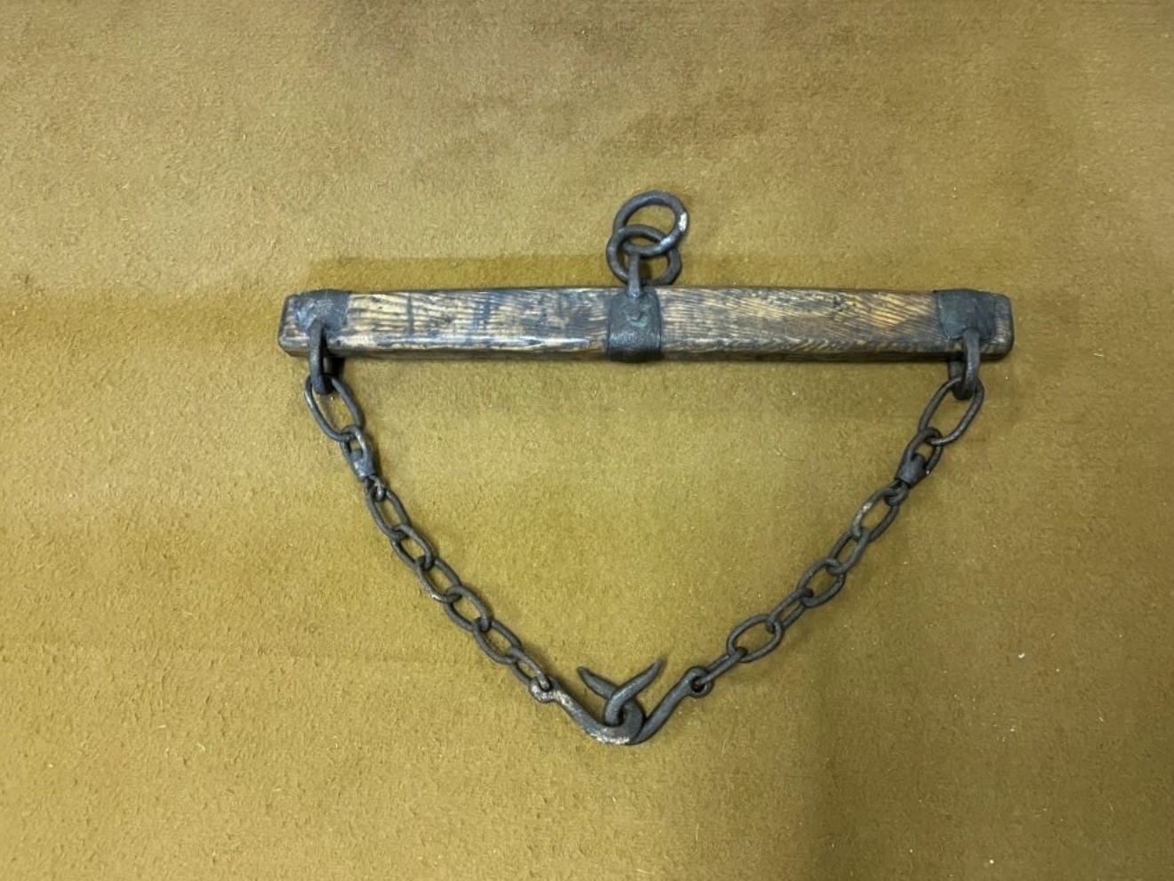 Antique Swingle / Single Tree Horse Yoke with Original Blacksmith Made Iron Attachments