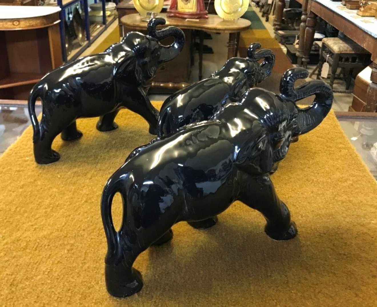 Vintage Set of 3 Sylvac Pottery Elephants