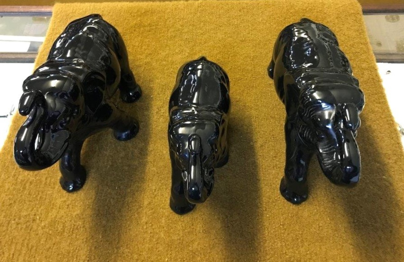 Vintage Set of 3 Sylvac Pottery Elephants