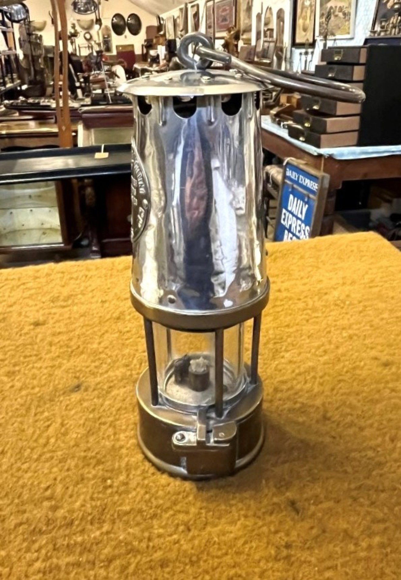 Vintage Miners Safety Lamp by "Eccles" The Protector Lamp & Lighting Co Ltd
