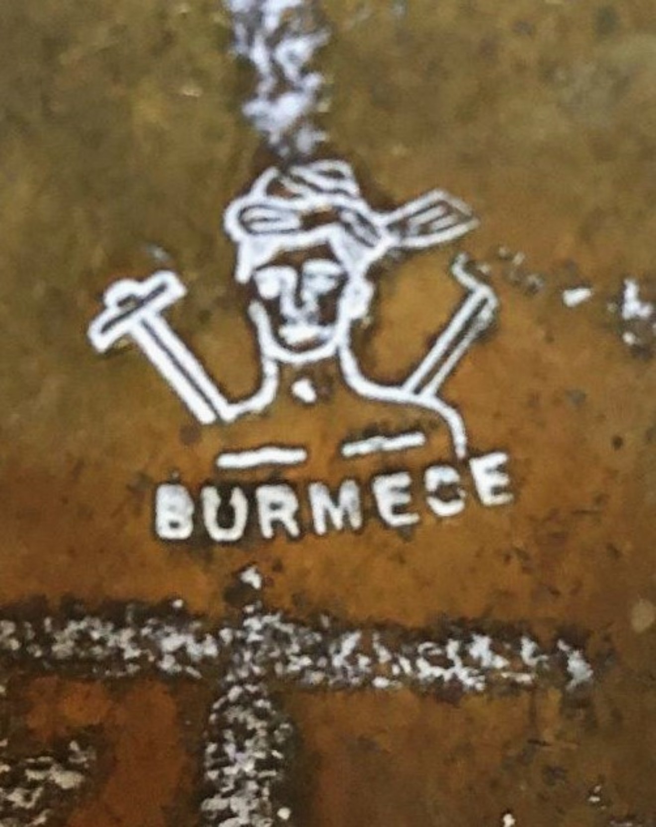 Arts & Crafts Wrought Iron and Brass Dinner Gong with the 'Burmese' Mark for William Suckling Birmingham