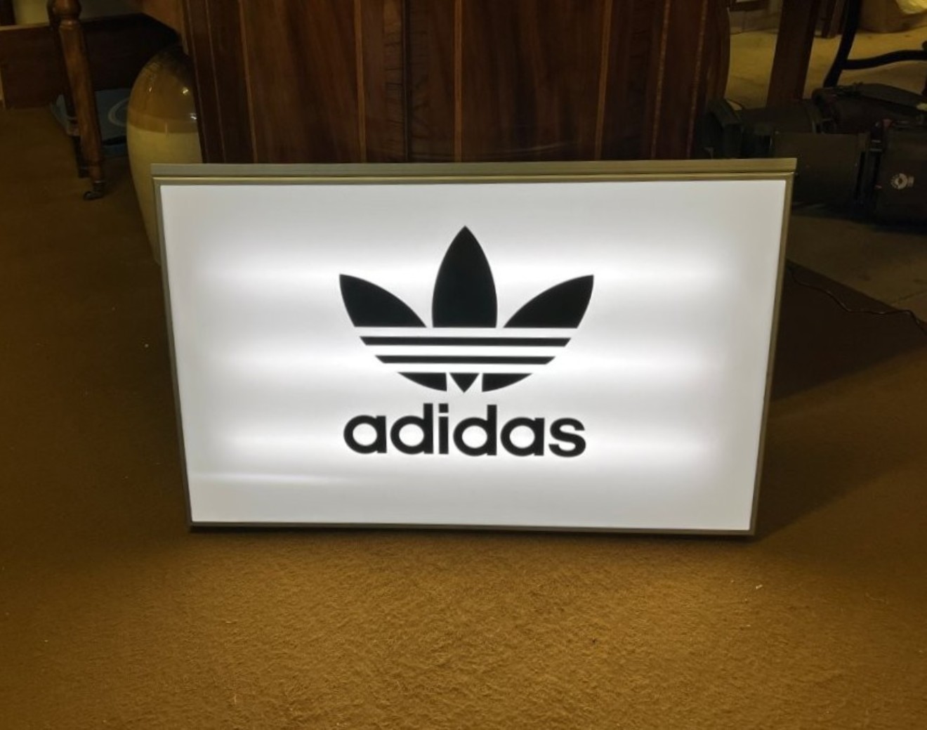 Vintage Illuminated "Adidas" Sportswear Sign