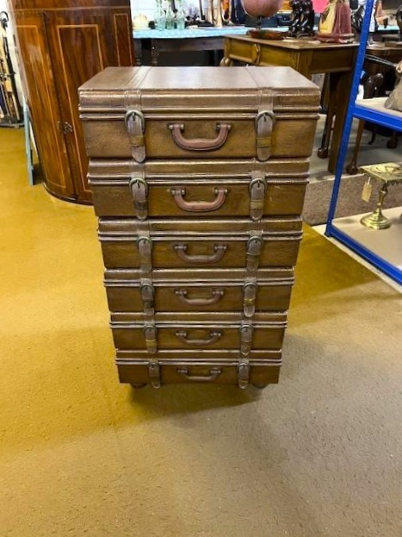 Vintage Stacking Suitcase Shaped Small Chest of Drawers