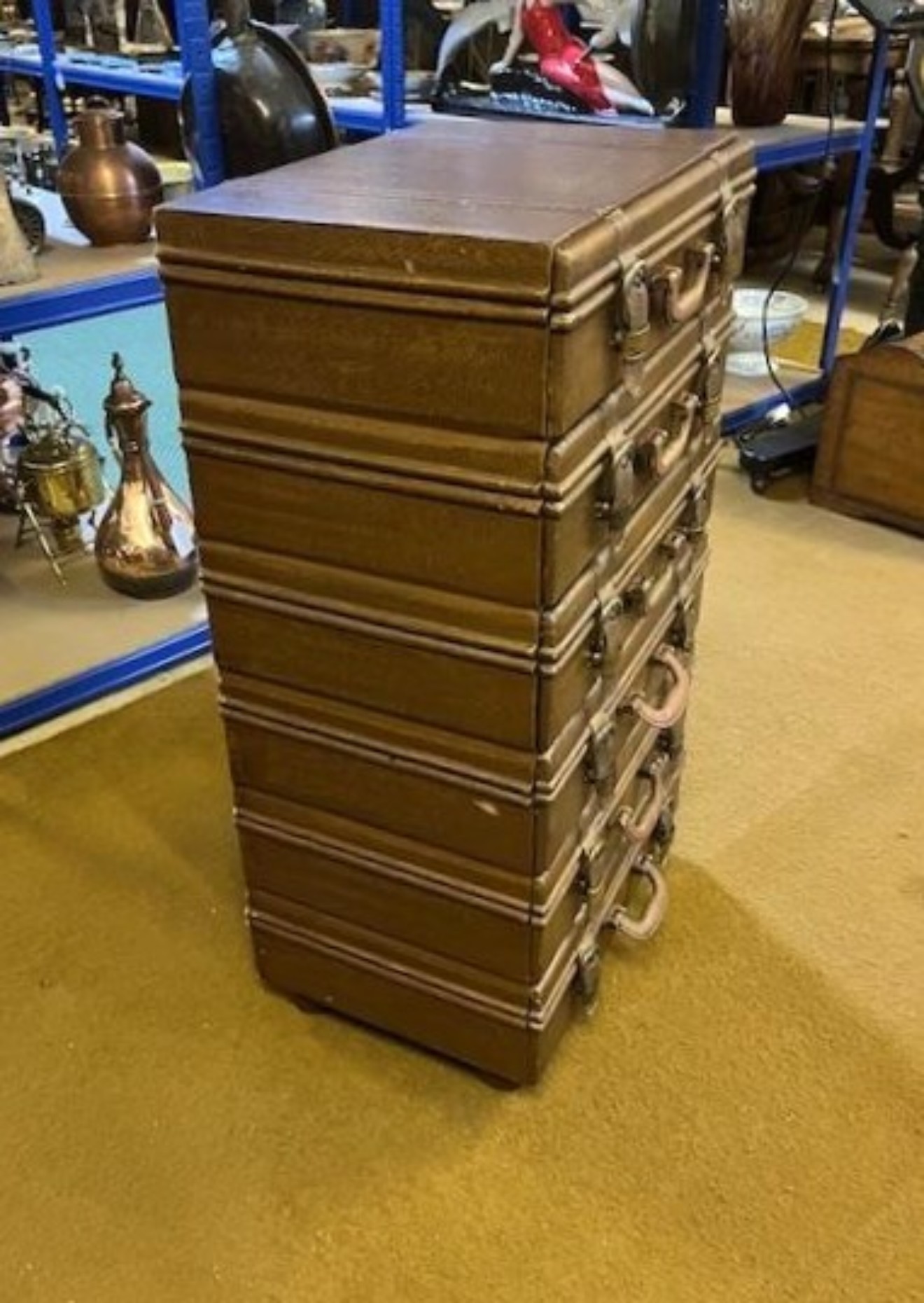 Vintage Stacking Suitcase Shaped Small Chest of Drawers