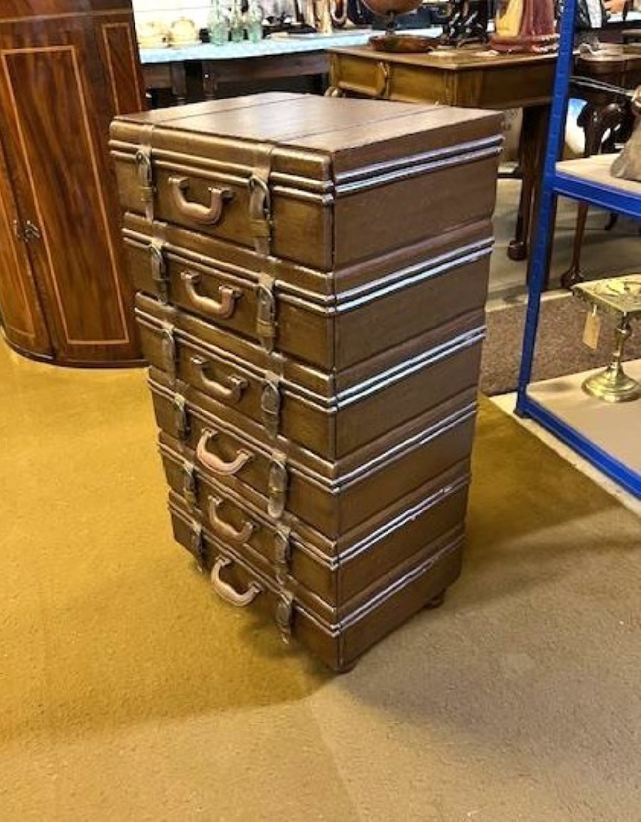 Vintage Stacking Suitcase Shaped Small Chest of Drawers