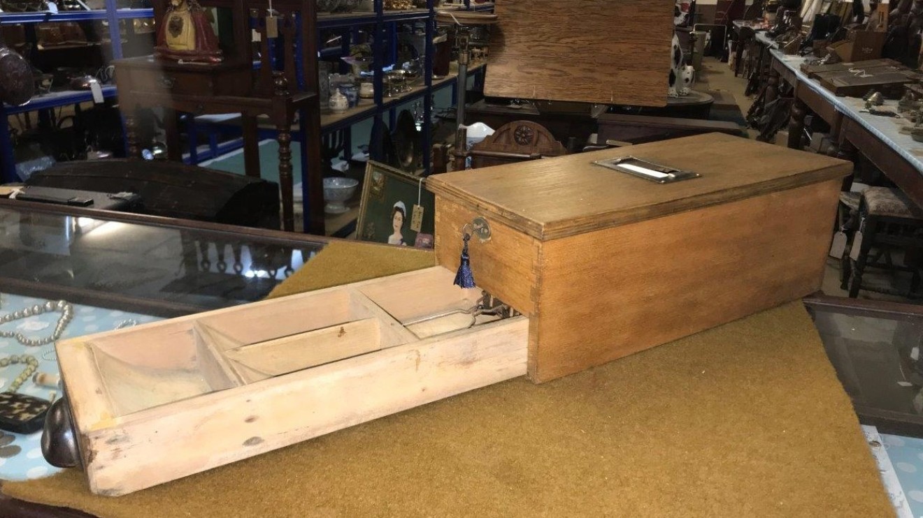 Vintage Counter Top Wooden Cash Register