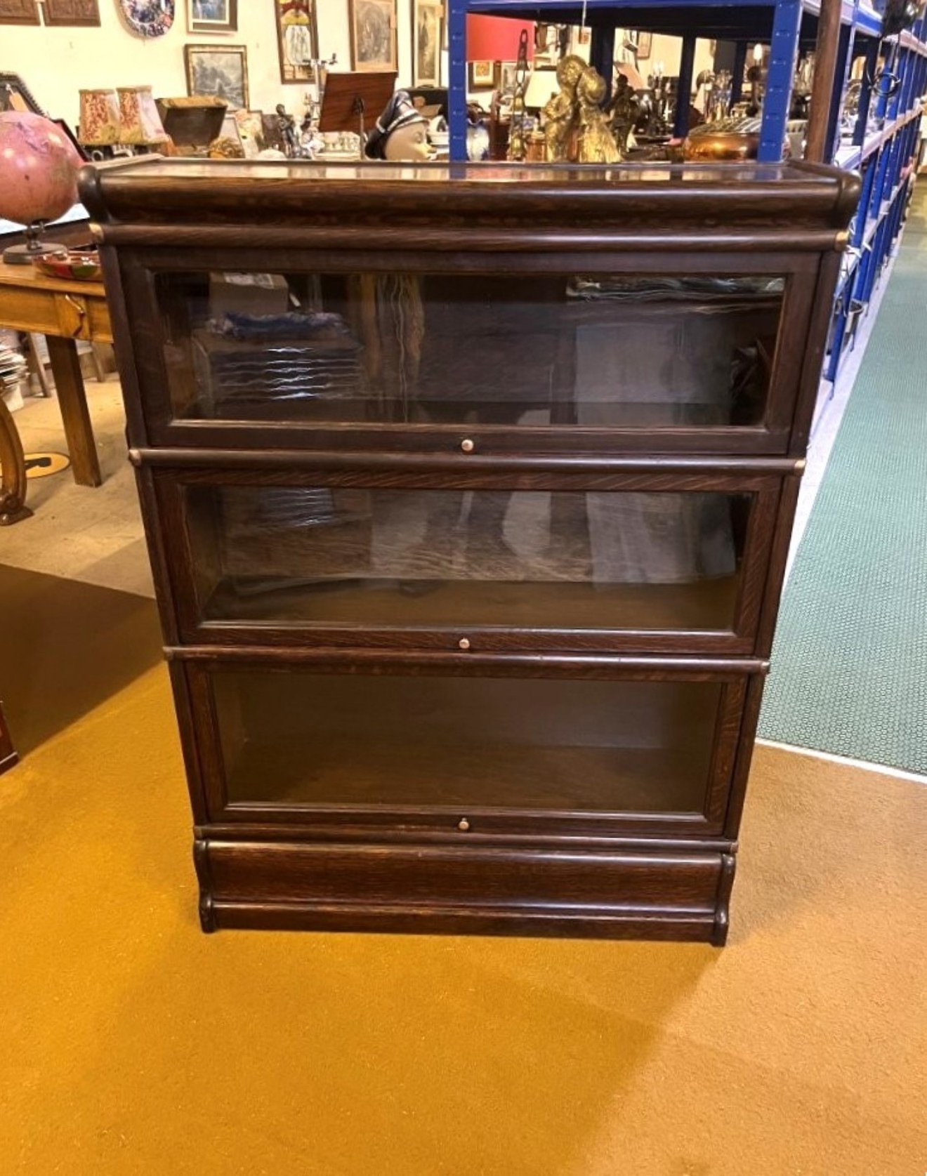 Antique 3 Tier Globe Wernicke Oak Barrister's Bookcase