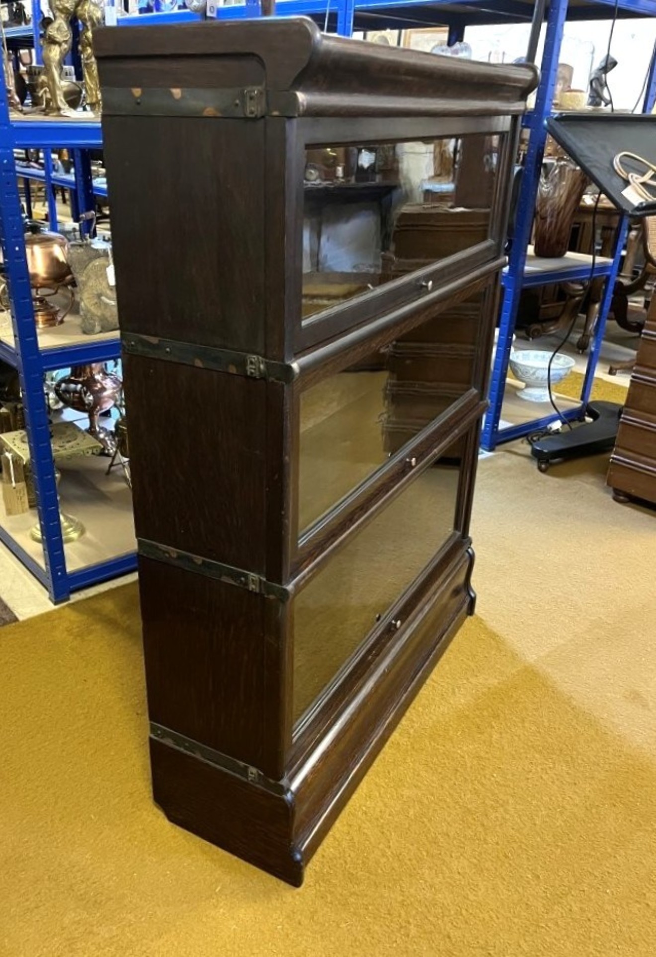 Antique 3 Tier Globe Wernicke Oak Barrister's Bookcase