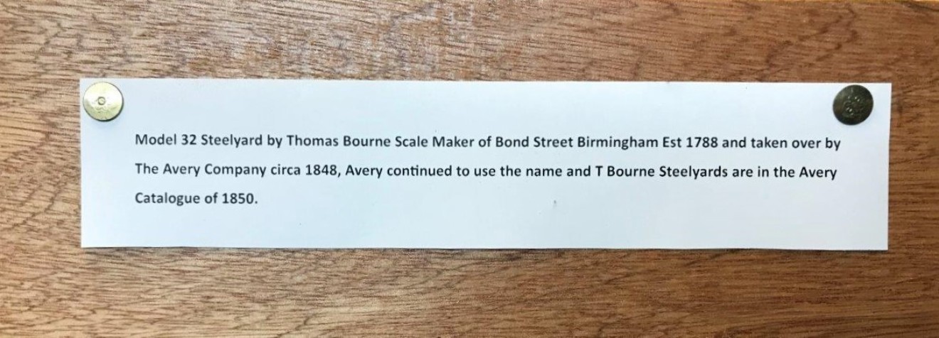 Antique Steelyard / PeaScale Weighing Apparatus Marked T Bourne 32 for Thomas Bourne Birmingham Scale Beam Maker Circa 1830s