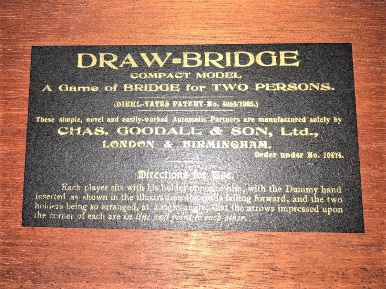 Edwardian Draw-Bridge Card Game Boards