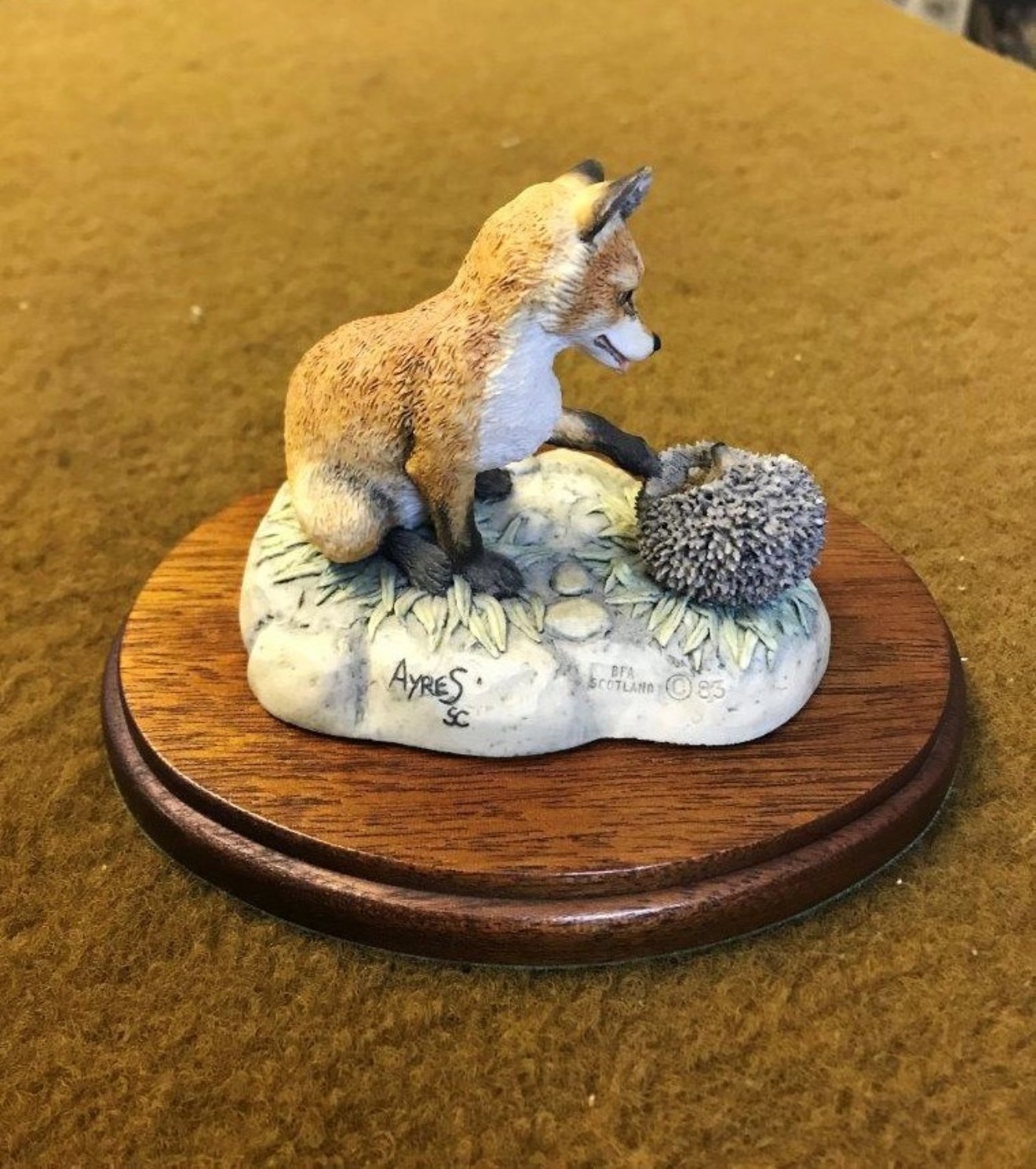 Vintage Border Fine Arts Fox Cub & Hedgehog Figurine