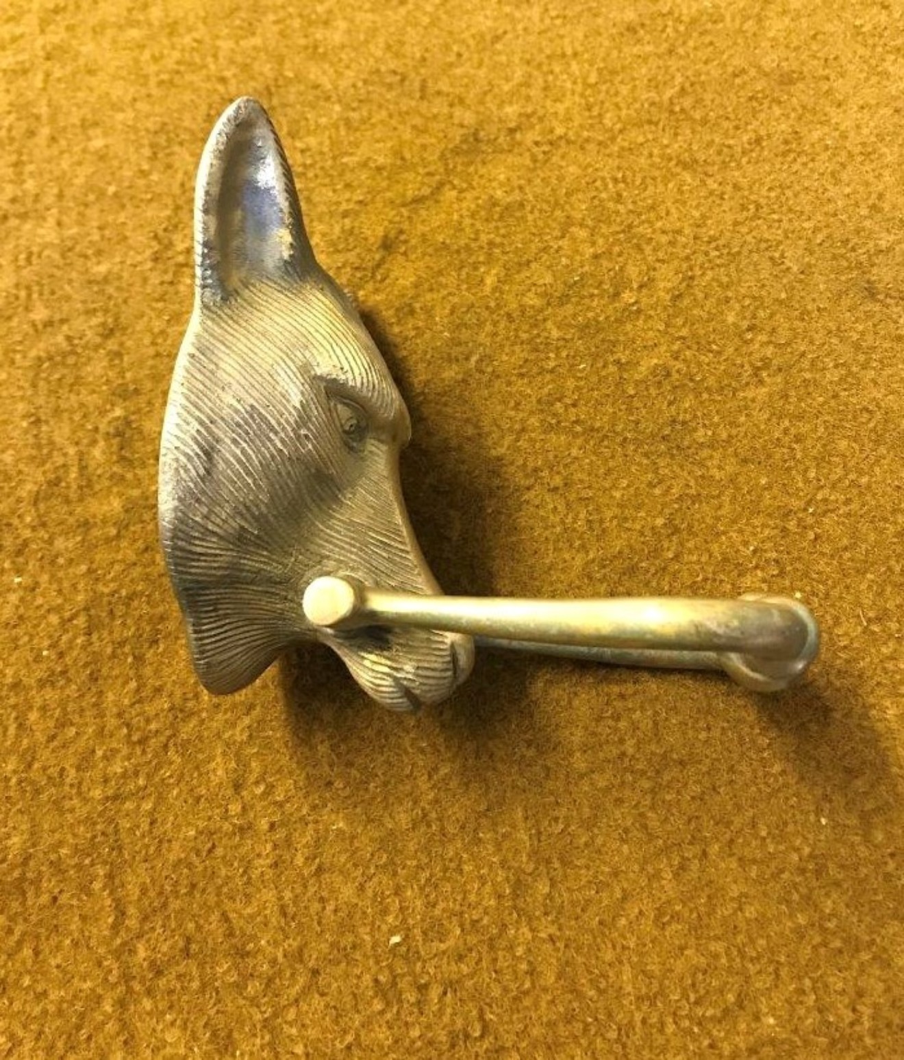 Vintage Brass Wolf's Head Door Knocker