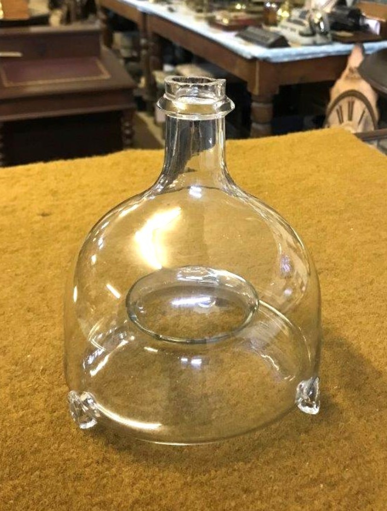 Antique Clear Glass Table Top Fly / Wasp Catcher