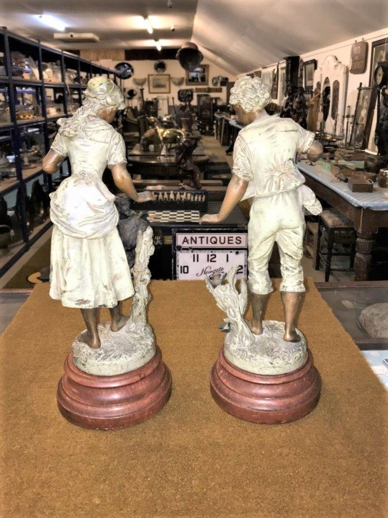 Pair of French Patinated Spelter Figures - Bruce of Ballater