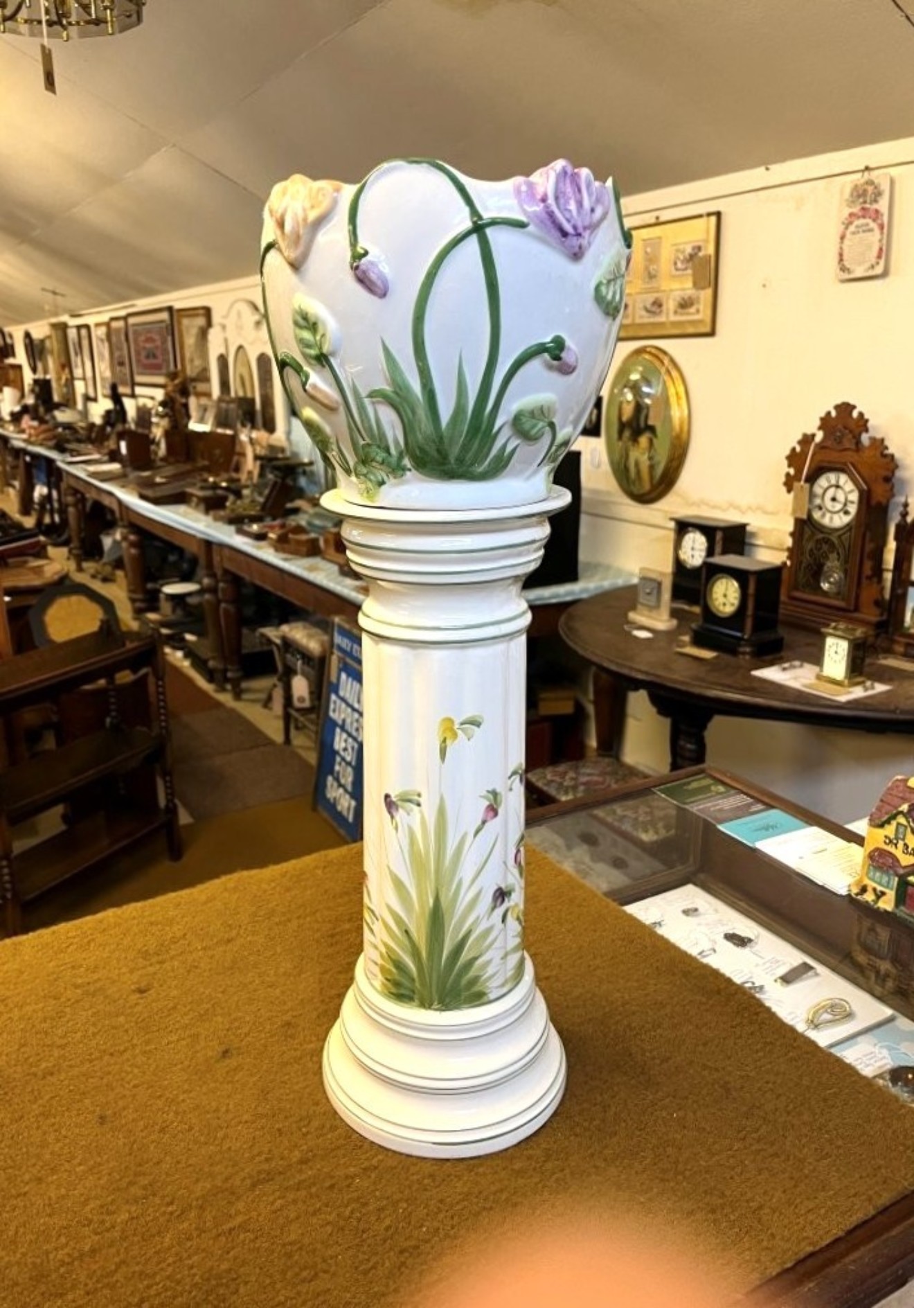Vintage Ceramic Planter on Pedestal