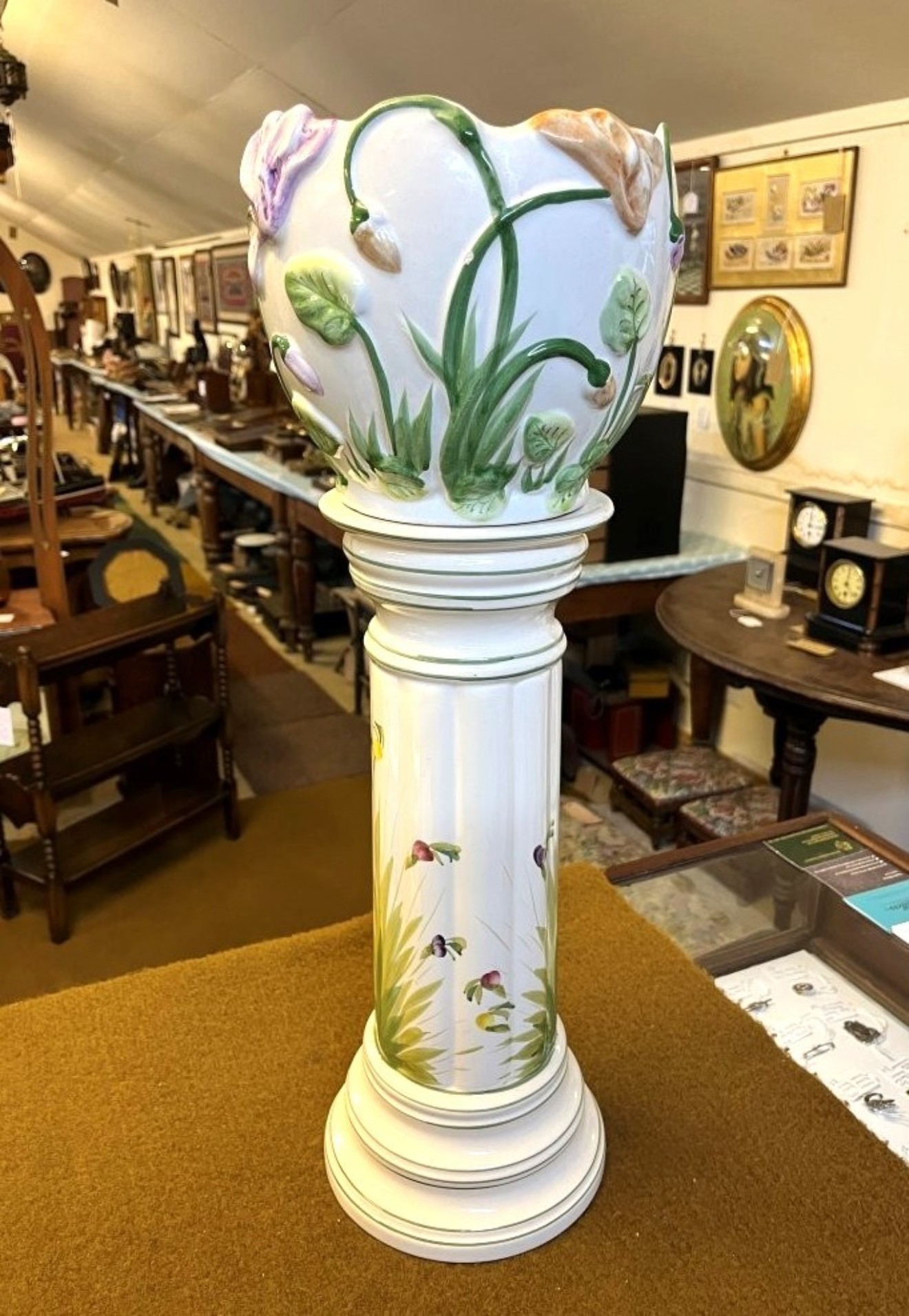 Vintage Ceramic Planter on Pedestal
