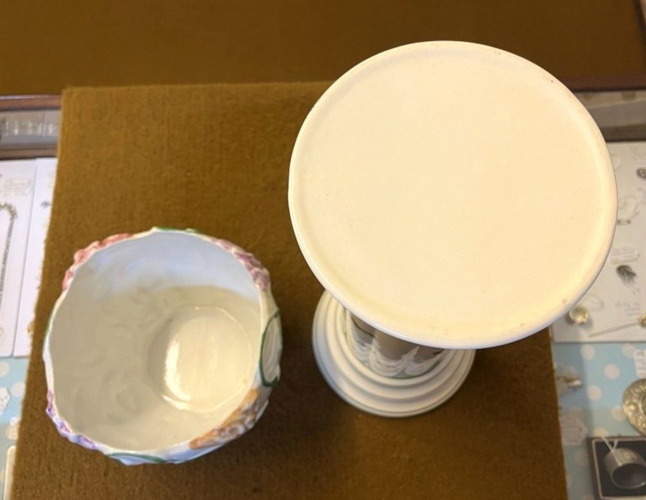 Vintage Ceramic Planter on Pedestal