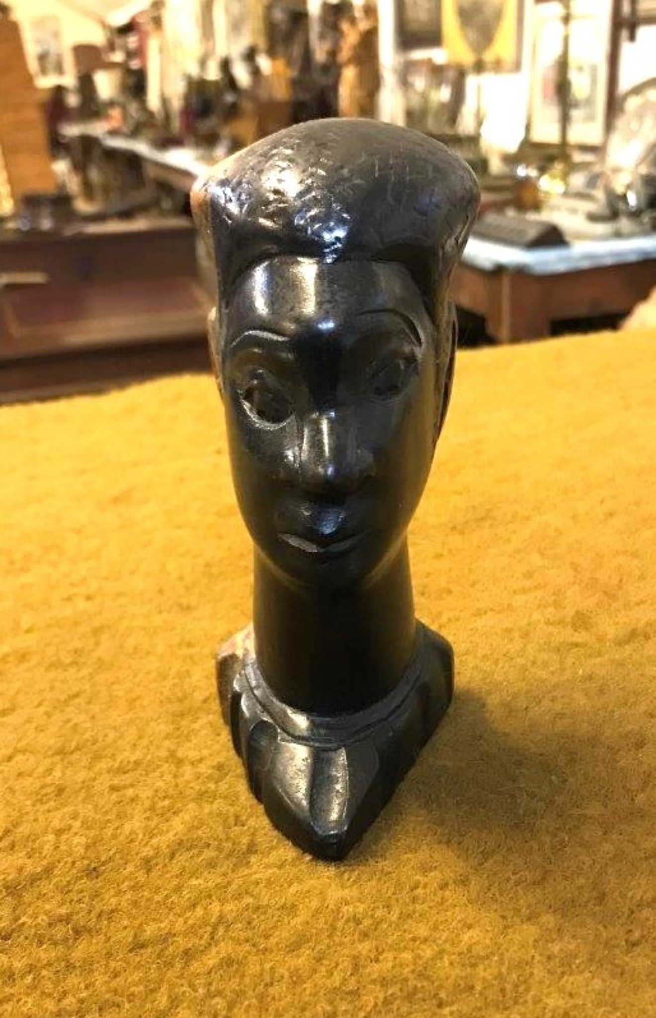 Vintage West African Hand Carved Hardwood Bust