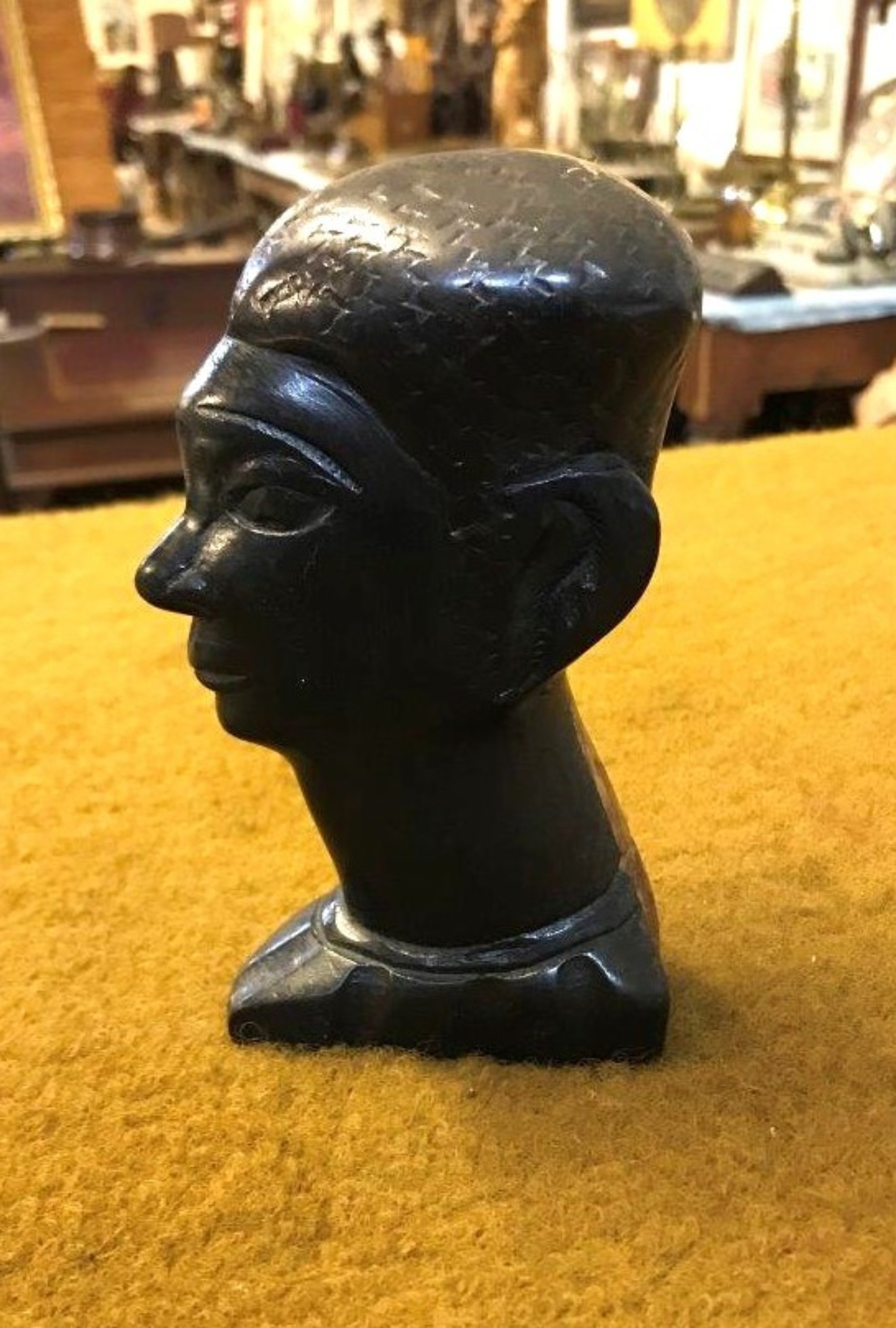 Vintage West African Hand Carved Hardwood Bust