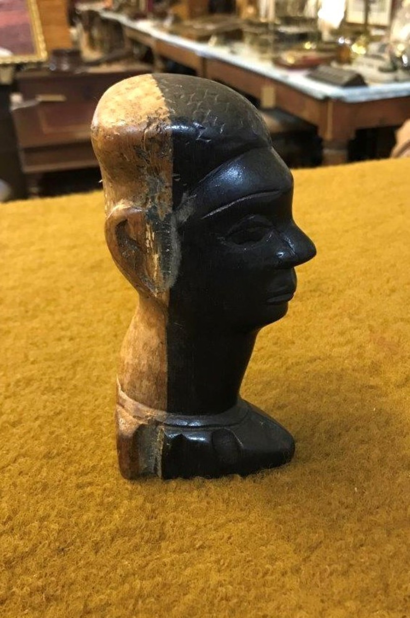 Vintage West African Hand Carved Hardwood Bust