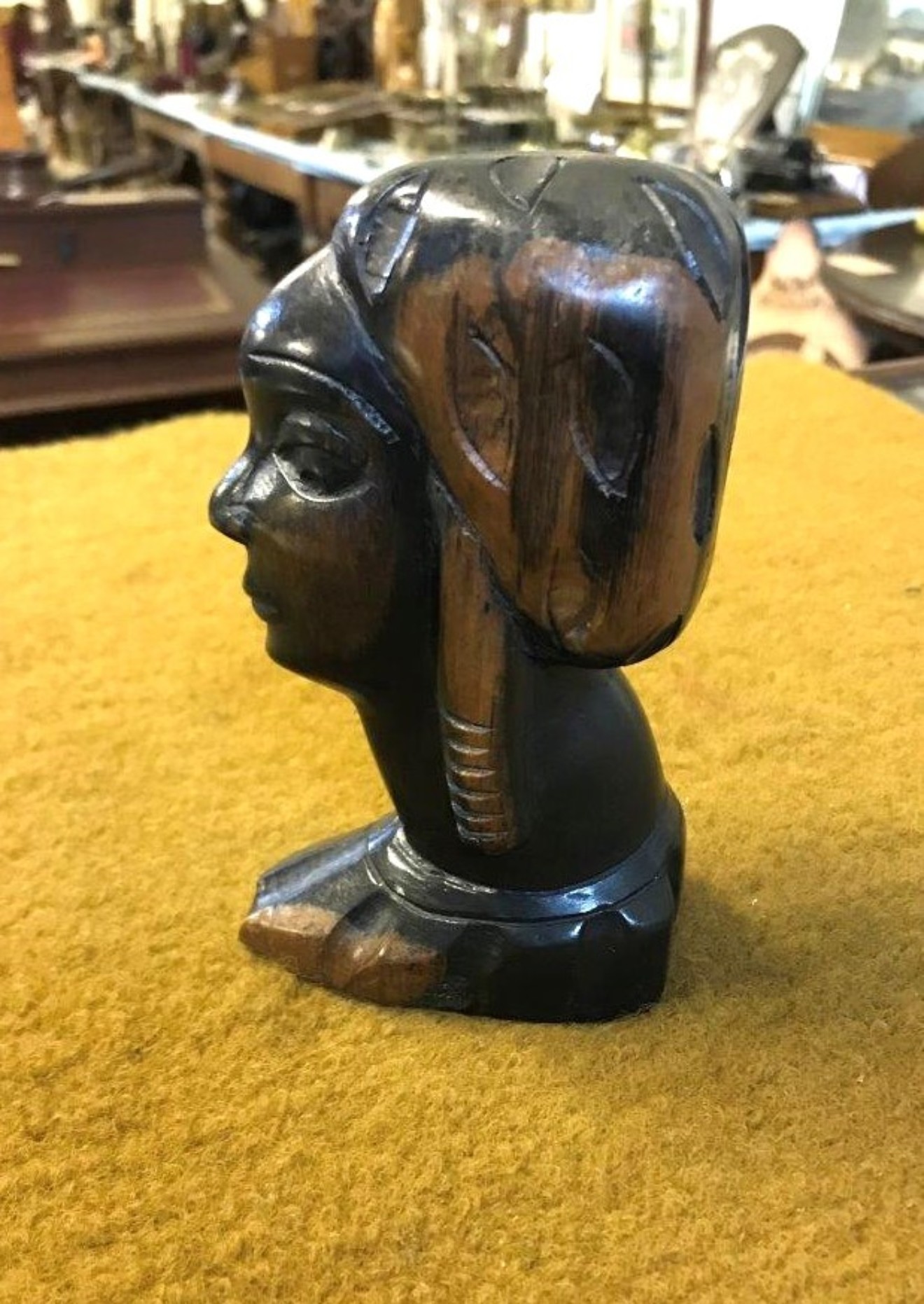 Vintage West African Hand Carved Hardwood Bust