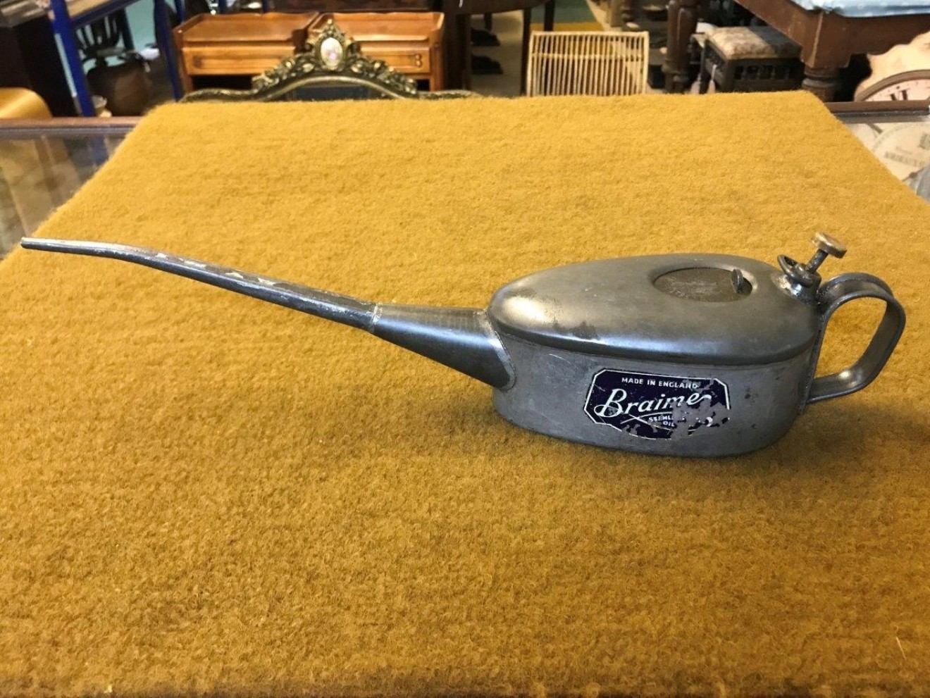 Vintage Braimes Double Slide Dribble Oil Can