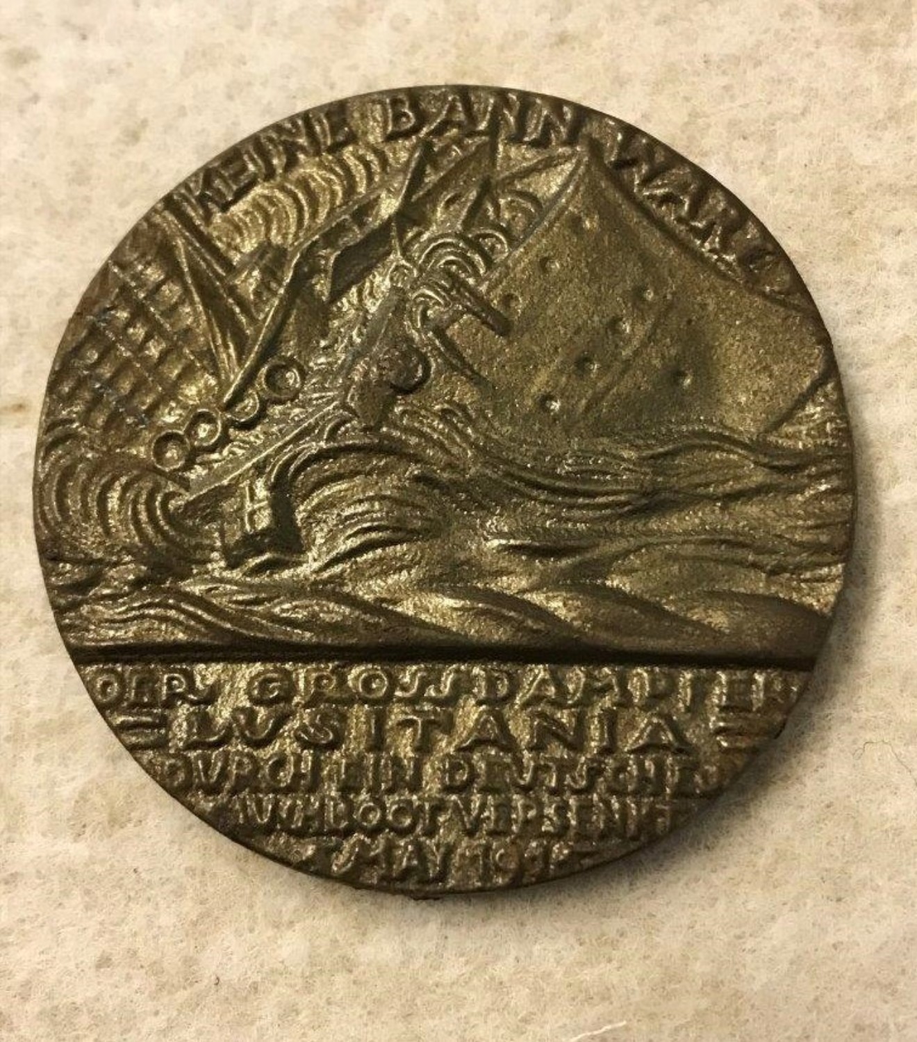 Antique Cunard RMS Lusitania German Medal