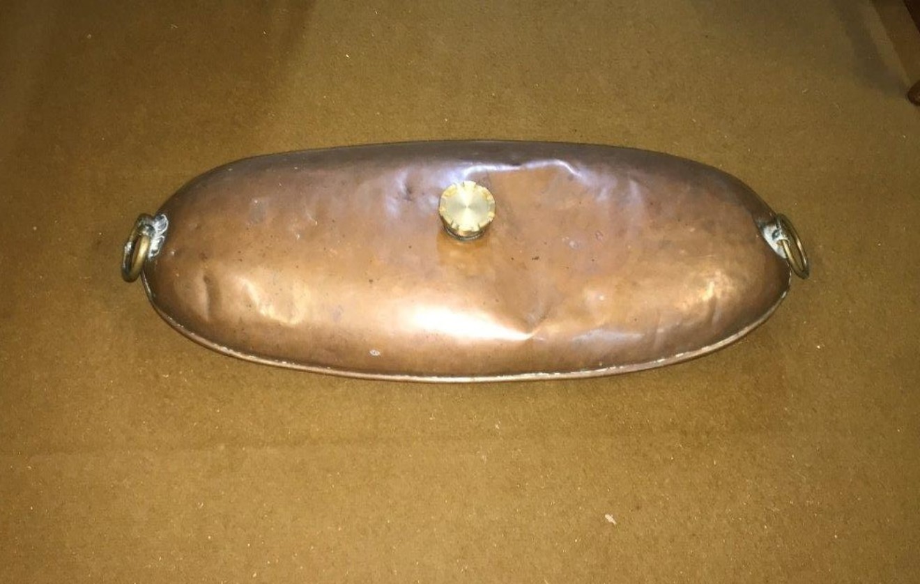 Antique Copper Oval Carriage Foot Warmer