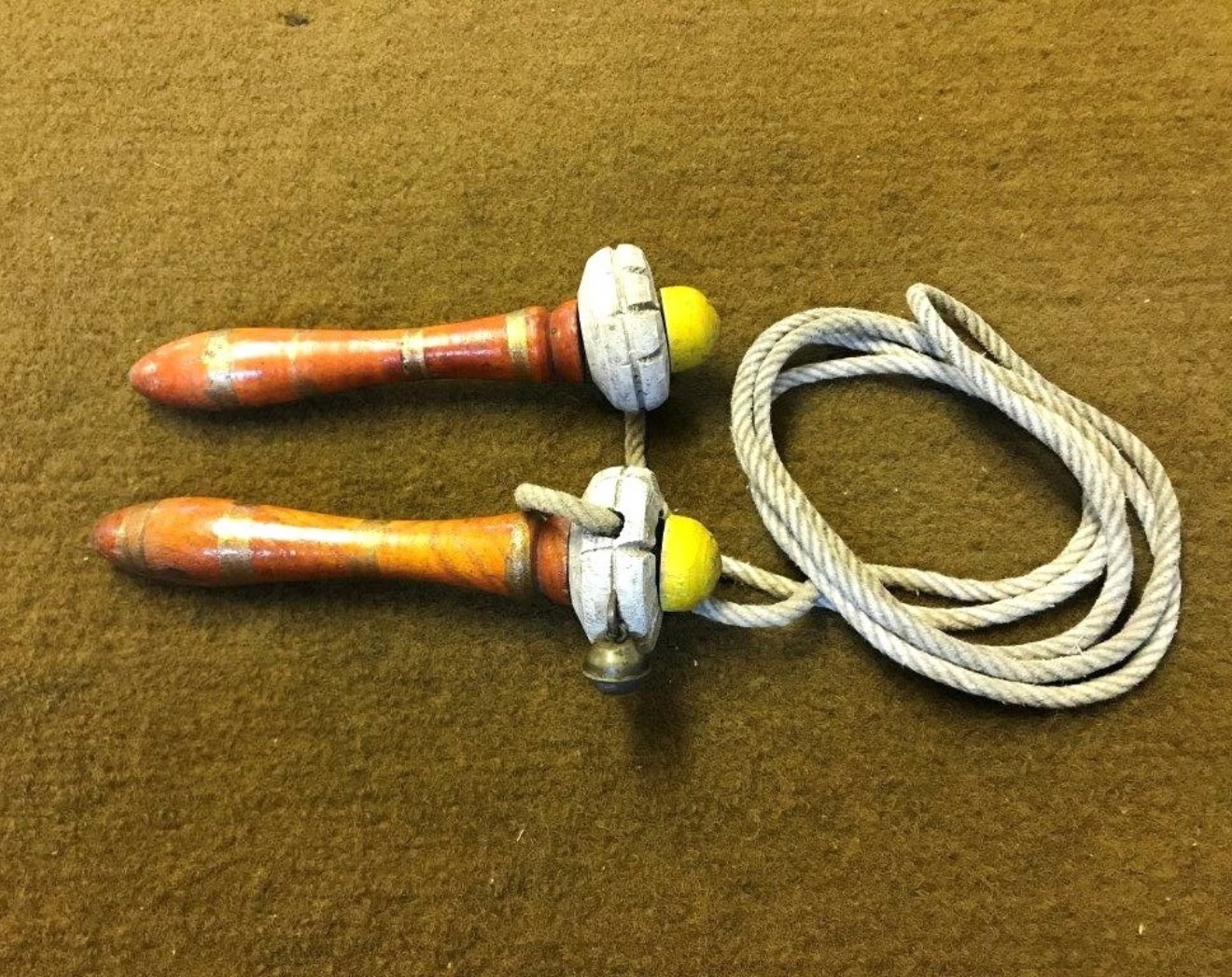 Vintage Skipping Rope with Brass Bell