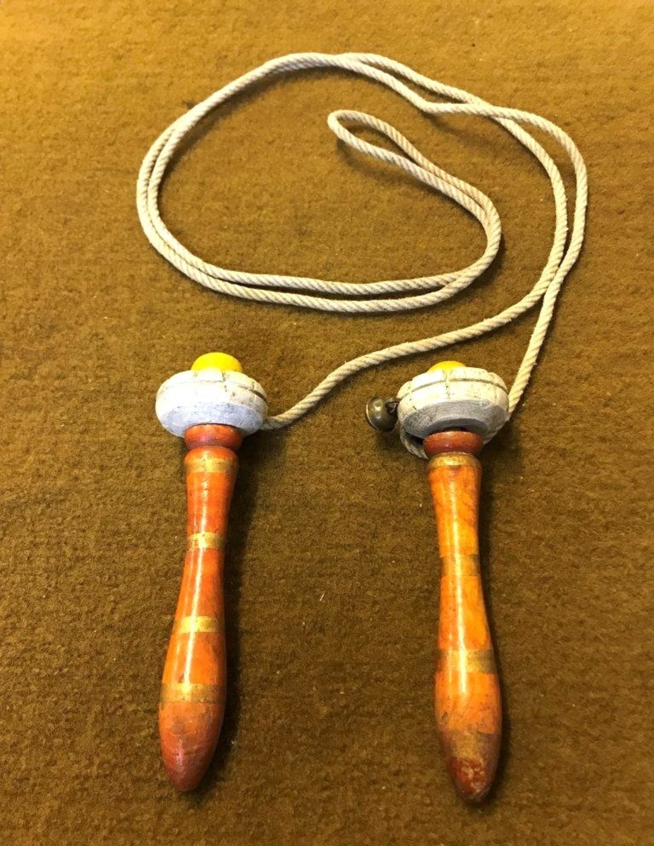 Vintage Skipping Rope with Brass Bell