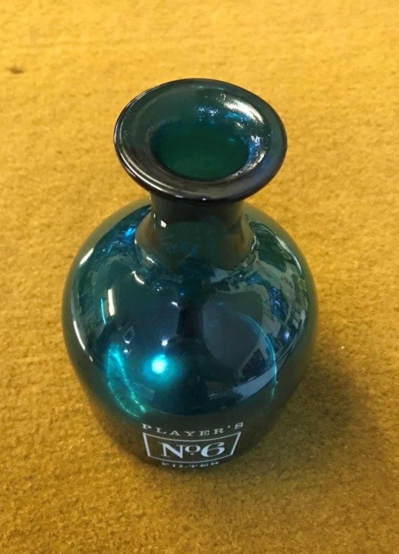 Vintage Players No6 Cigarettes Decanter Green Glass