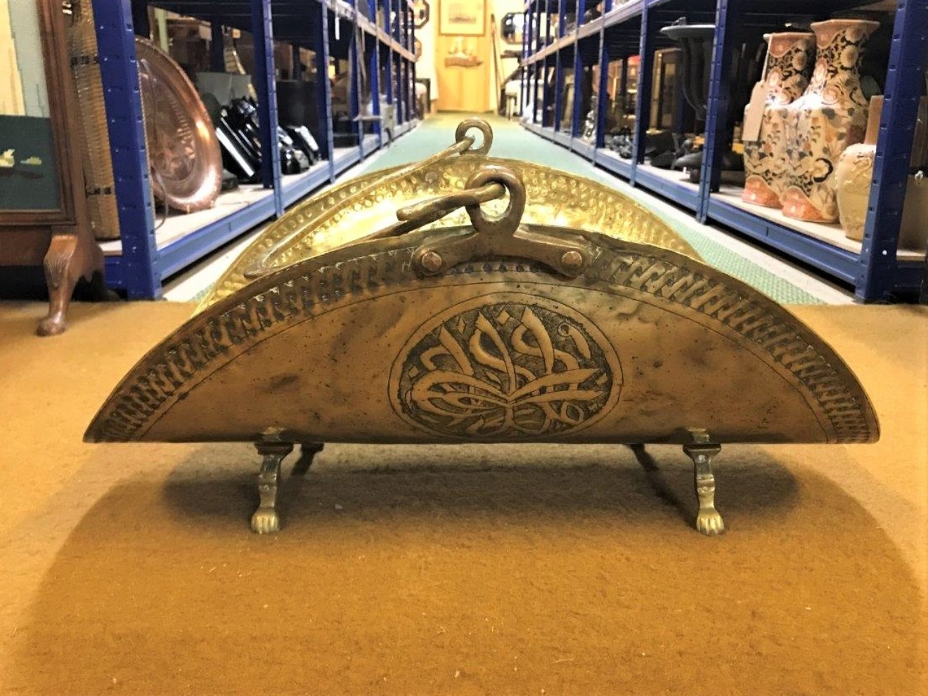 Vintage Brass Log Basket