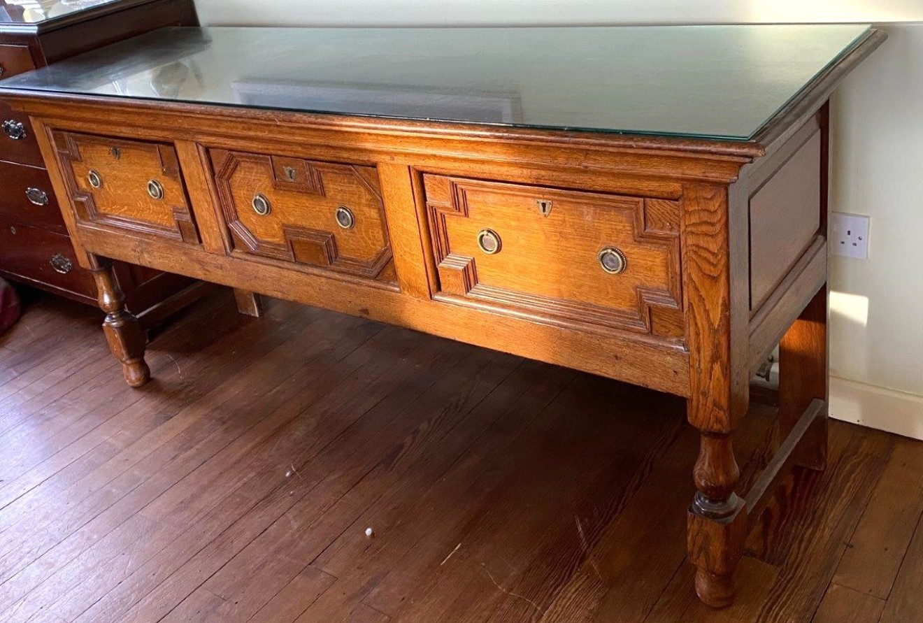 Antique Oak Jacobean Revival ﻿Dresser Base