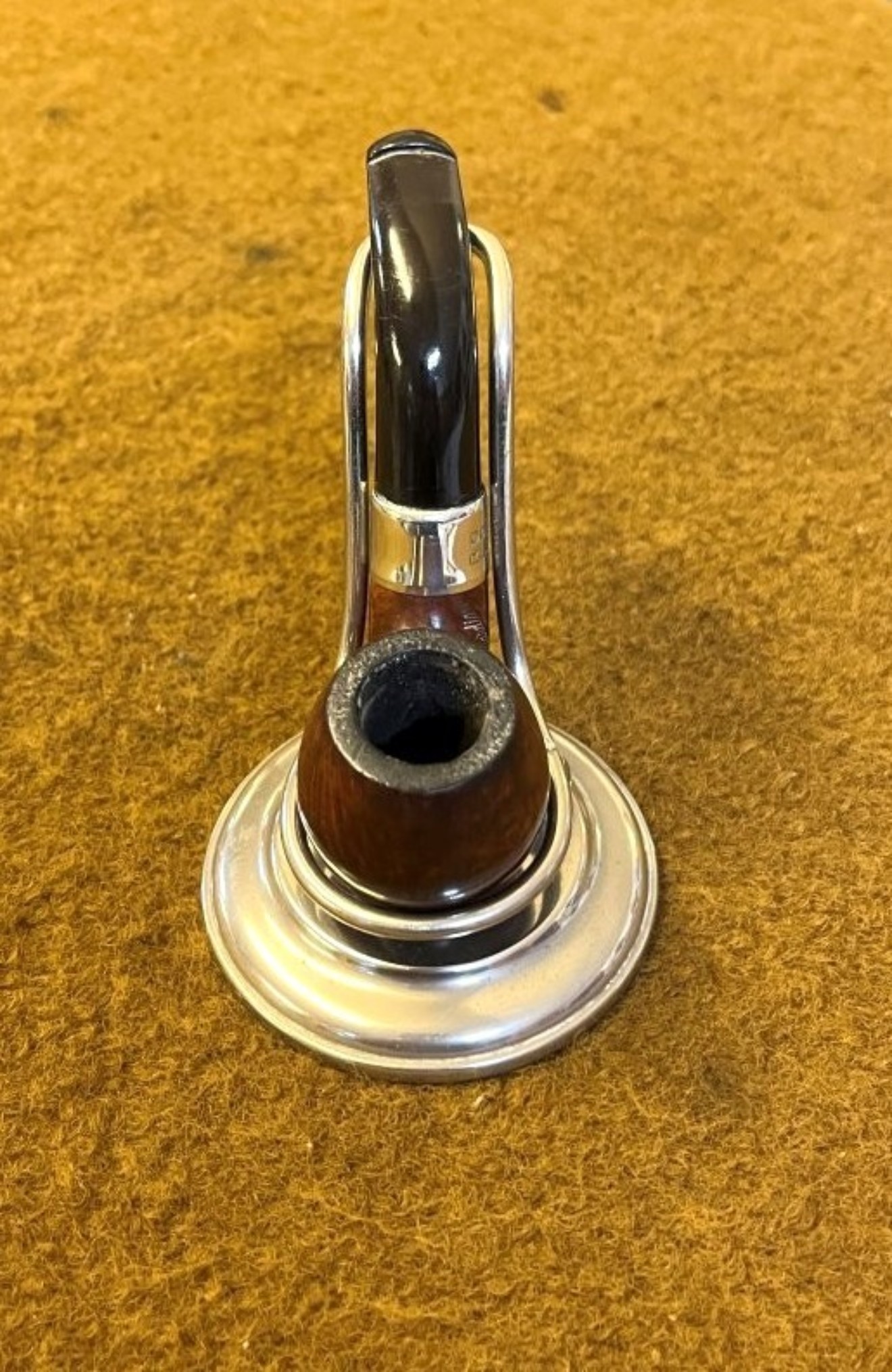 Vintage Briar Pipe The Guardian Silver Plated Mount marked RG over LG and RDB in Italics