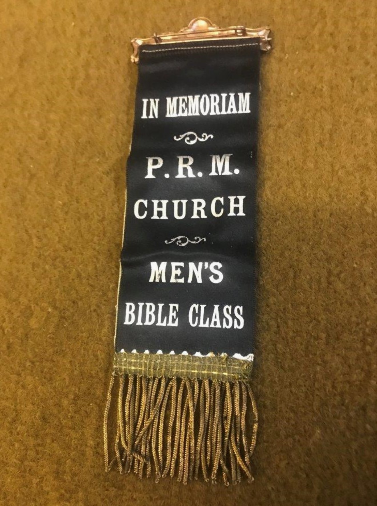 Antique Mourning Badge Produced for the Funeral of Pastor George Wise Founding Pastor of the P.R.M. Church Liverpool (Protestant Reformer's Memorial Church) in 1917