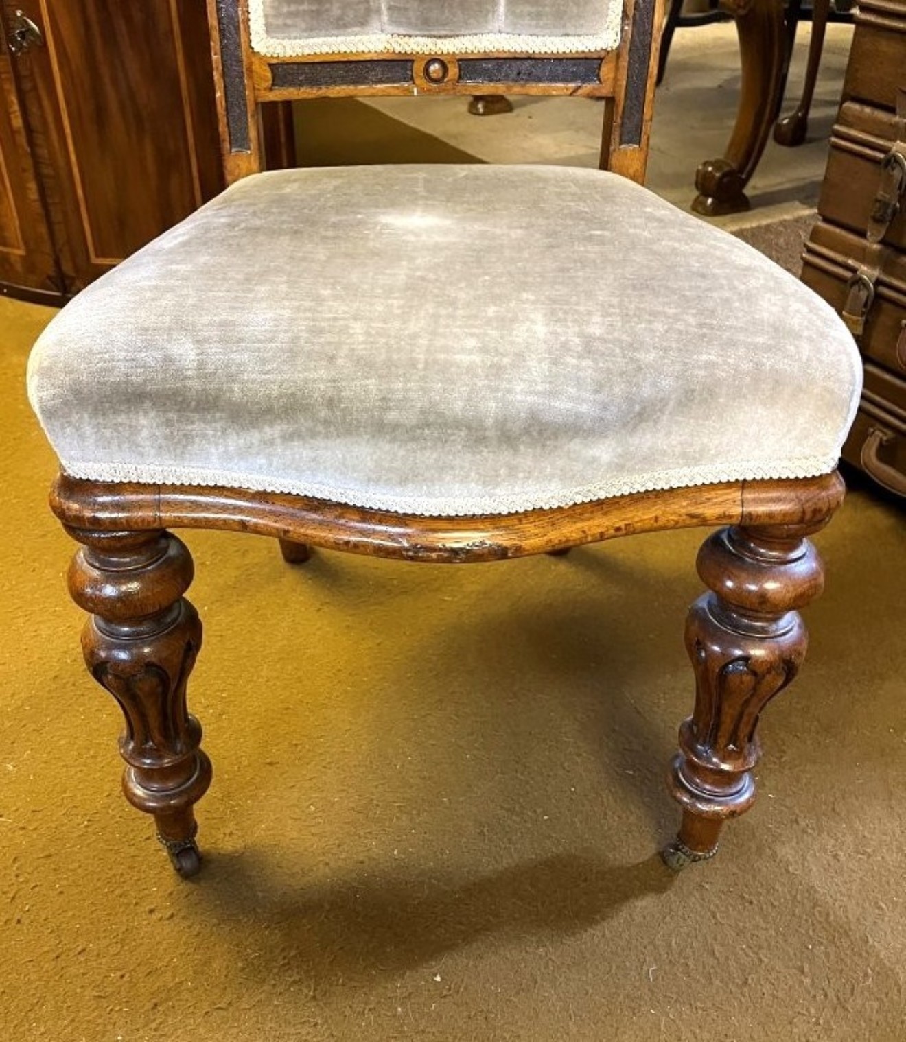 Victorian Walnut Button Back Hall / Side Chair by A Blain Liverpool