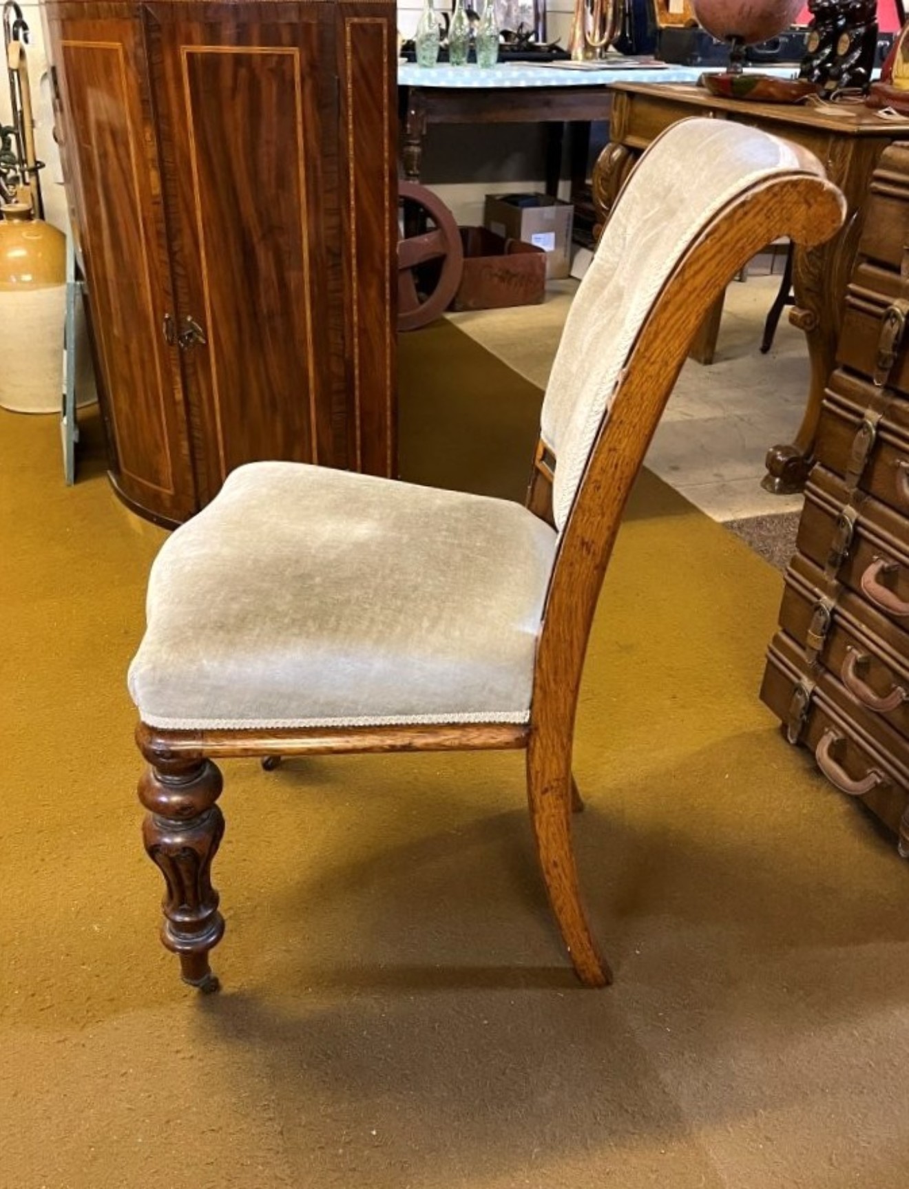 Victorian Walnut Button Back Hall / Side Chair by A Blain Liverpool